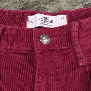 Hollister Women's High Rise Corduroy Jeans - Burgundy